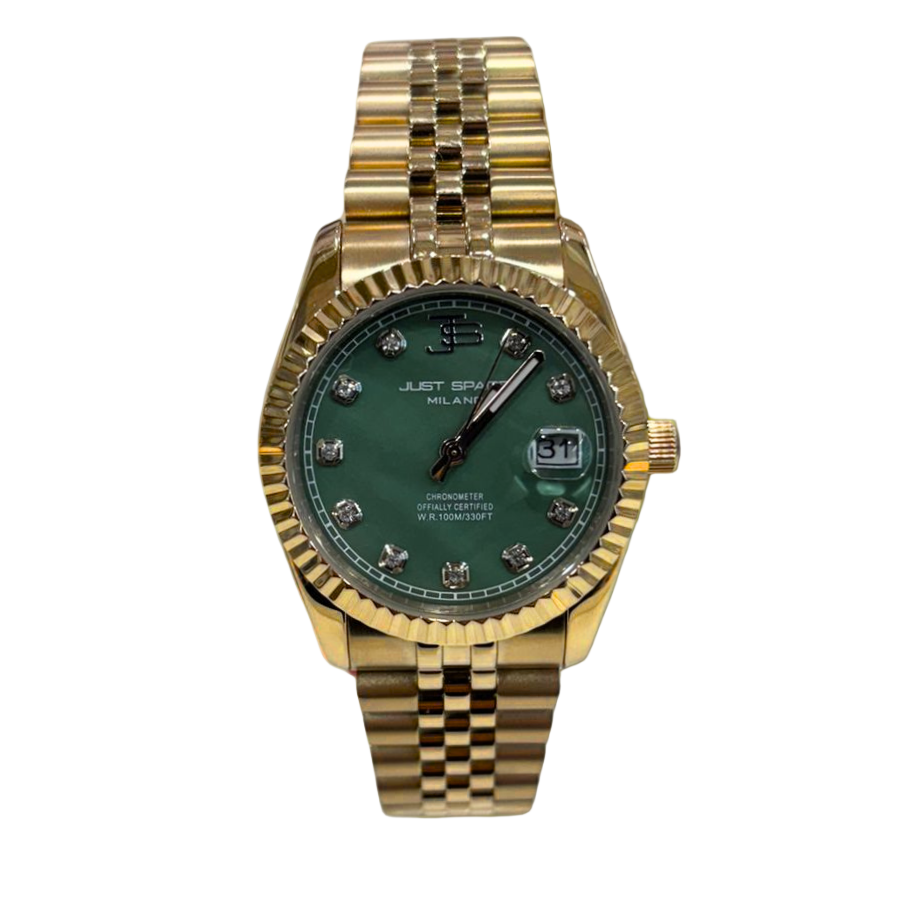 just space color oro con quadrante verde