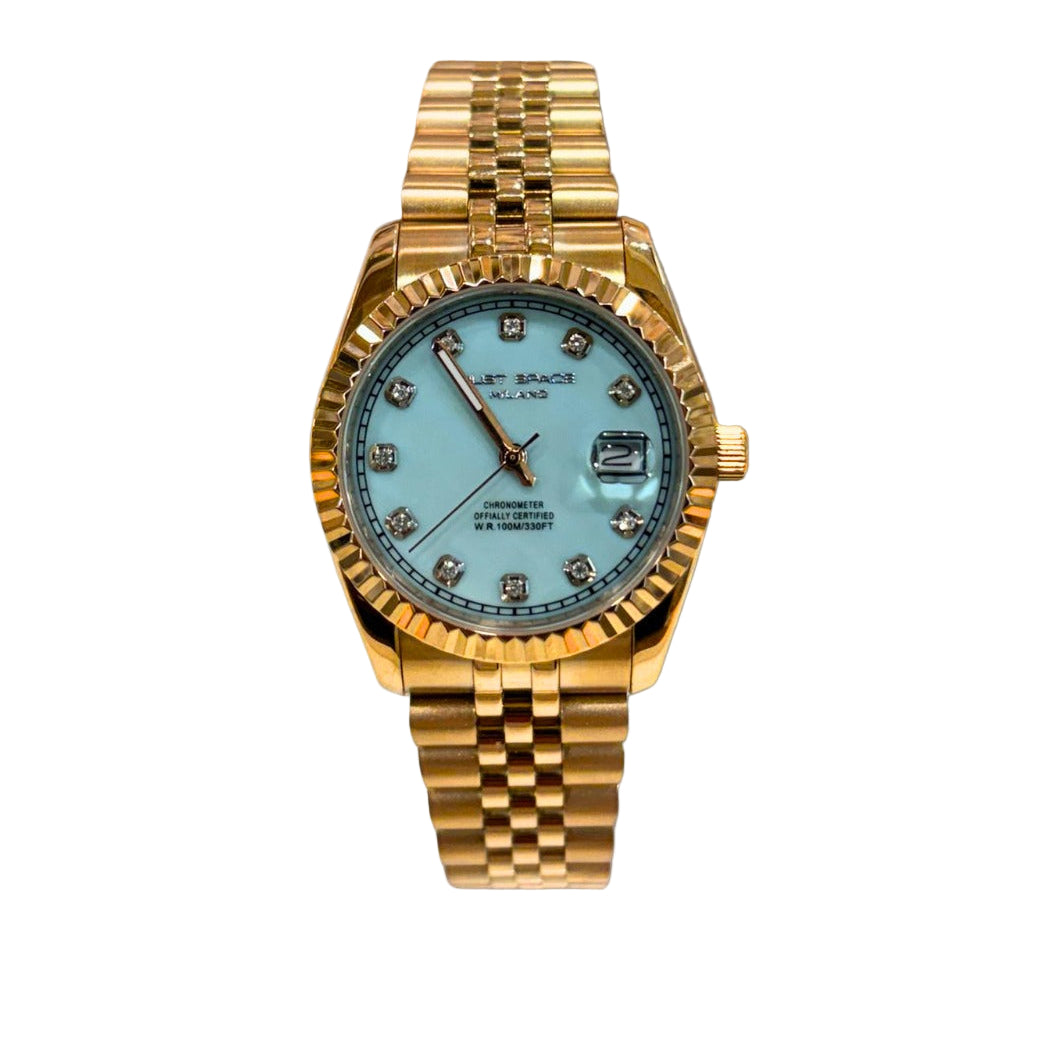 just space color oro con quadrante azzurro