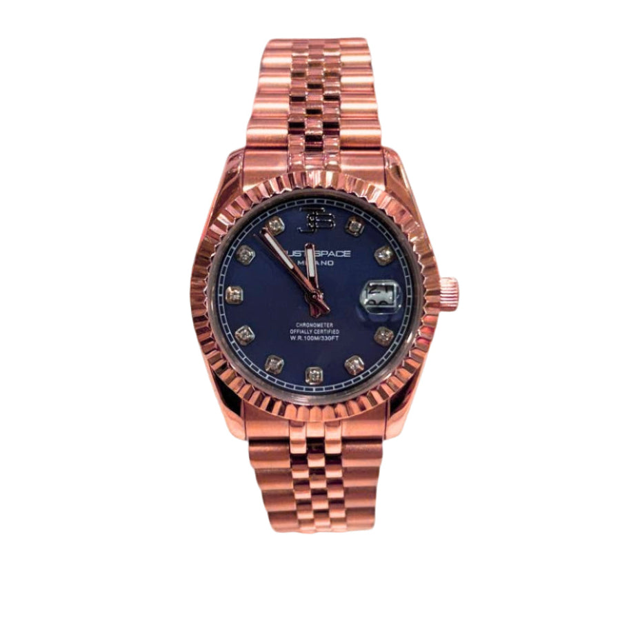 just space color oro ramato con quadrante blu