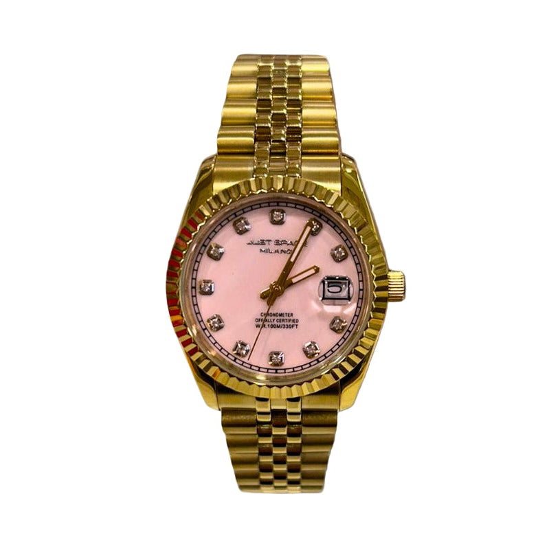 just space color oro con quadrante rosa