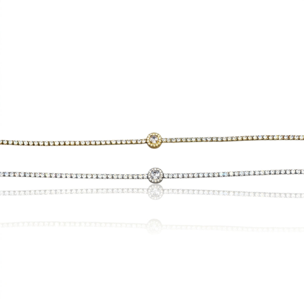 braccialetto con punto luce e brillantini