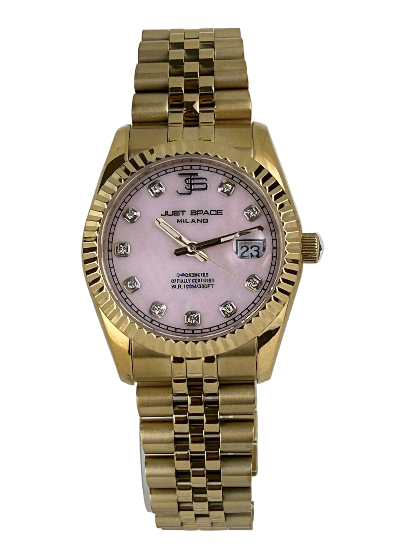 just space color oro con quadrante rosa