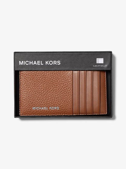 Michael Kors Mens Cooper Slim Zip Wallet - Brown