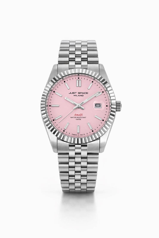 Just Space Amalfi JS5B Acciaio quadrante rosa