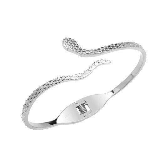 bracciale rigido serpente argento