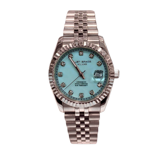 just space color argento con quadrante azzurro