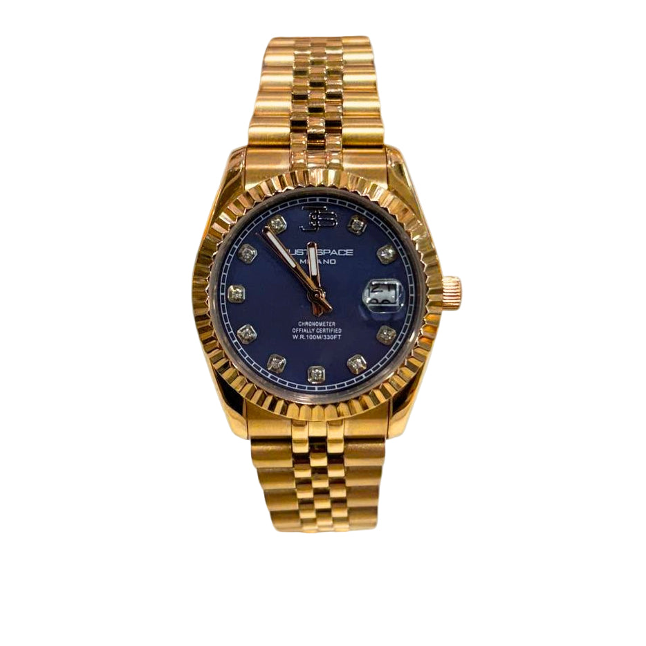 just space color oro con quadrante blu