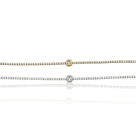 braccialetto con punto luce e brillantini