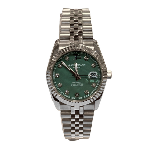 just space color argento con quadrante verde