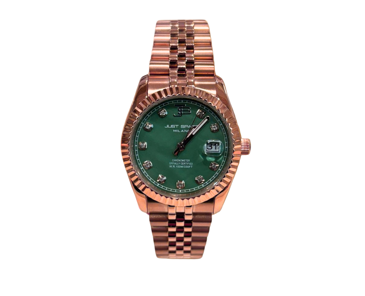 just space color oro ramato con quadrante verde